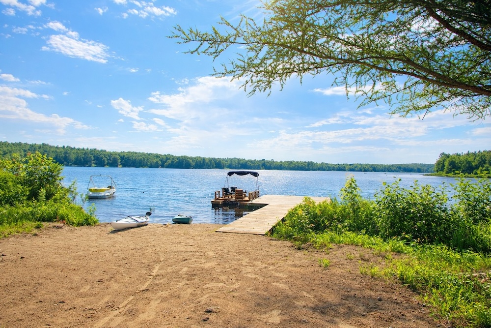 Private west-facing balcony overlooking the lake