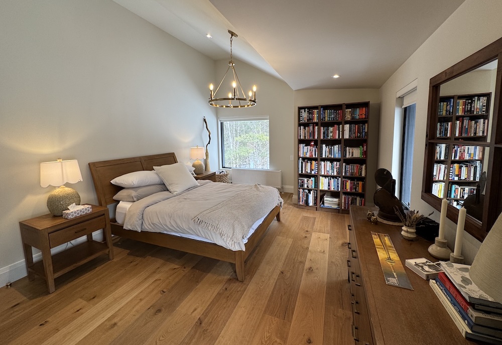 Ravenclaw bedroom with queen bed